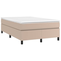 vidaXL Cama box spring con colchón cuero sintético capuchino 120x190cm