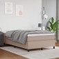 vidaXL Cama box spring con colchón cuero sintético capuchino 120x190cm vidaXL Cama box spring con colchón cuero sintético capuchino 120x190cm