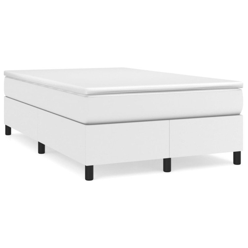 vidaXL Cama box spring con colchón cuero sintético blanco 120x190 cm vidaXL Cama box spring con colchón cuero sintético blanco 120x190 cm