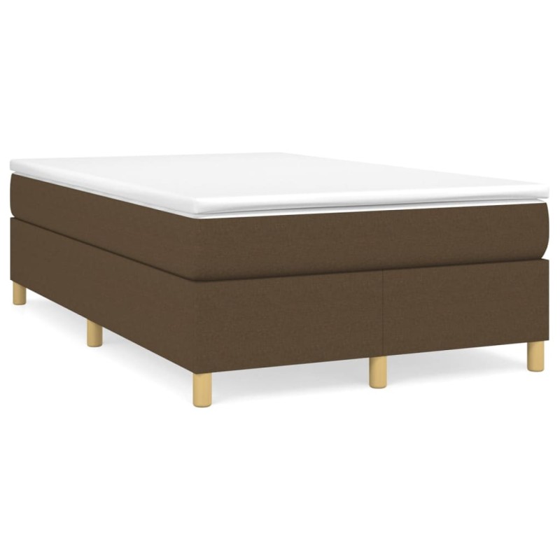 vidaXL Cama box spring con colchón tela marrón oscuro 120x190 cm vidaXL Cama box spring con colchón tela marrón oscuro 120x190 cm