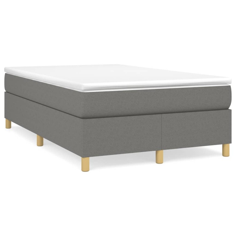 vidaXL Cama box spring con colchón tela gris oscuro 120x190 cm