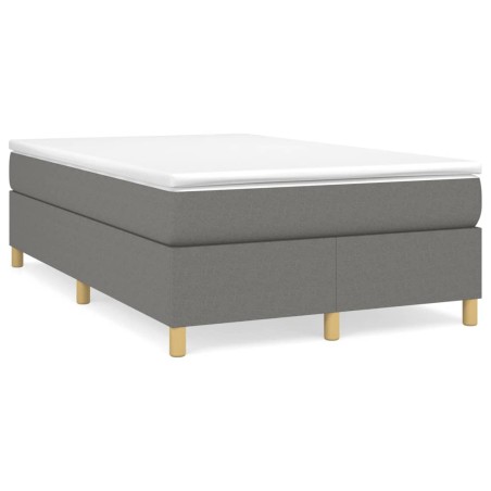 vidaXL Cama box spring con colchón tela gris oscuro 120x190 cm