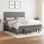 vidaXL Cama box spring con colchón tela gris oscuro 180x200 cm vidaXL Cama box spring con colchón tela gris oscuro 180x200 cm