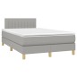 vidaXL Cama box spring con colchón y LED tela gris claro 120x190 cm vidaXL Cama box spring con colchón y LED tela gris claro 120x190 cm