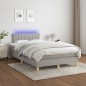 vidaXL Cama box spring con colchón y LED tela gris claro 120x190 cm vidaXL Cama box spring con colchón y LED tela gris claro 120x190 cm