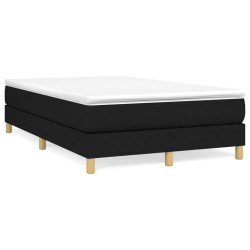 vidaXL Cama box spring con colchón tela negro 120x190 cm