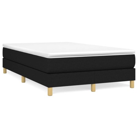 vidaXL Cama box spring con colchón tela negro 120x190 cm