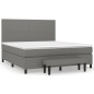 vidaXL Cama box spring con colchón tela gris oscuro 180x200 cm vidaXL Cama box spring con colchón tela gris oscuro 180x200 cm