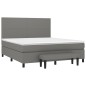 vidaXL Cama box spring con colchón tela gris oscuro 180x200 cm vidaXL Cama box spring con colchón tela gris oscuro 180x200 cm