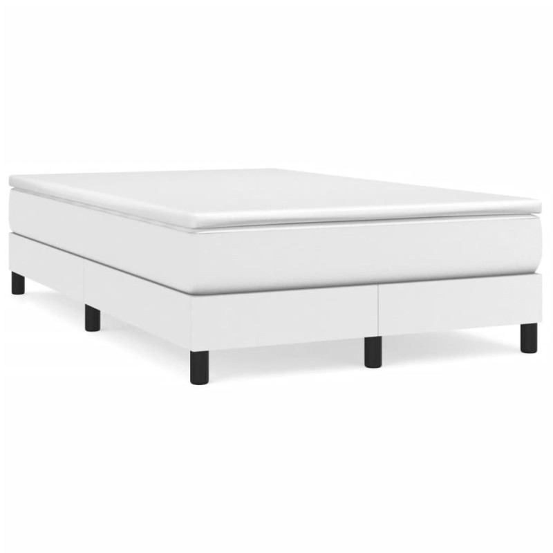 vidaXL Cama box spring con colchón cuero sintético blanco 120x190 cm vidaXL Cama box spring con colchón cuero sintético blanco 120x190 cm