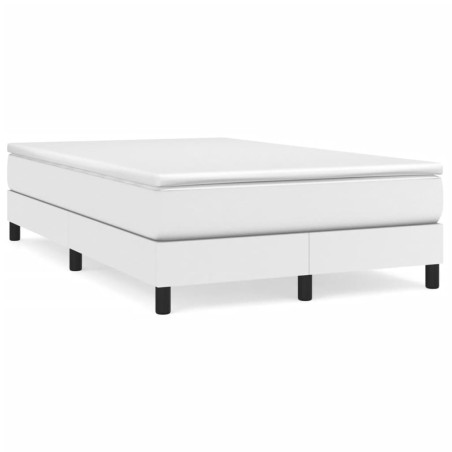 vidaXL Cama box spring con colchón cuero sintético blanco 120x190 cm