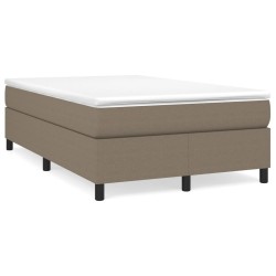vidaXL Cama box spring con colchón tela gris taupe 120x190 cm
