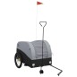 vidaXL Remolque para bicicleta hierro negro y gris 45 kg vidaXL Remolque para bicicleta hierro negro y gris 45 kg