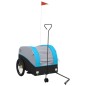 vidaXL Remolque para bicicleta hierro negro y azul 45 kg vidaXL Remolque para bicicleta hierro negro y azul 45 kg