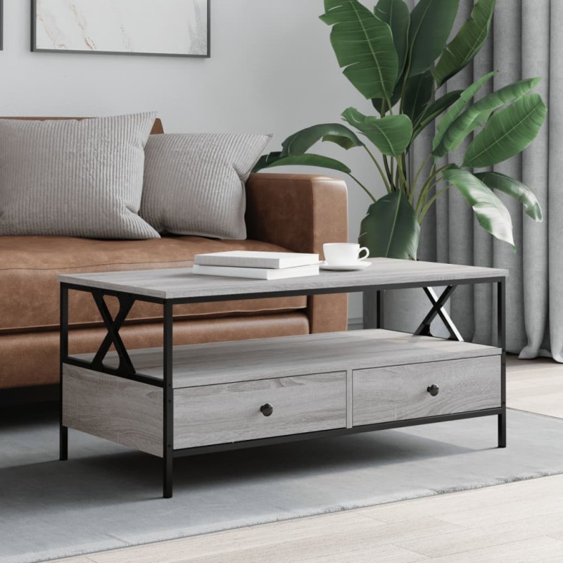 vidaXL Mesa de centro madera de ingeniería gris Sonoma 100x51x45 cm vidaXL Mesa de centro madera de ingeniería gris Sonoma 100x51x45 cm