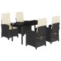 vidaXL Set de muebles jardín 5 pzas con cojines ratán sintético negro vidaXL Set de muebles jardín 5 pzas con cojines ratán sintético negro