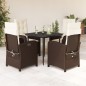 vidaXL Set comedor de jardín 5 piezas y cojines ratán sintético marrón vidaXL Set comedor de jardín 5 piezas y cojines ratán sintético marrón