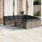 vidaXL Set de sofás de jardín 12 pzas con cojines ratán sintético gris vidaXL Set de sofás de jardín 12 pzas con cojines ratán sintético gris