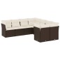 vidaXL Set sofás de jardín 8 piezas y cojines ratán sintético marrón vidaXL Set sofás de jardín 8 piezas y cojines ratán sintético marrón
