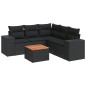 vidaXL Set de sofás de jardín 6 piezas y cojines ratán sintético negro vidaXL Set de sofás de jardín 6 piezas y cojines ratán sintético negro