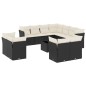 vidaXL Set de sofás de jardín 12 piezas cojines ratán sintético negro vidaXL Set de sofás de jardín 12 piezas cojines ratán sintético negro