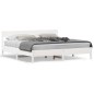 vidaXL Estructura cama cabecero madera maciza pino blanco 180x200 cm vidaXL Estructura cama cabecero madera maciza pino blanco 180x200 cm