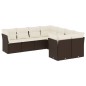 vidaXL Set sofás de jardín 8 piezas y cojines ratán sintético marrón