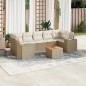 vidaXL Juego de sofás de jardín con cojines beige 8 pzas ratán PE vidaXL Juego de sofás de jardín con cojines beige 8 pzas ratán PE