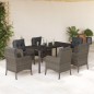 vidaXL Set comedor jardín 7 pzas y cojines ratán sintético gris vidaXL Set comedor jardín 7 pzas y cojines ratán sintético gris