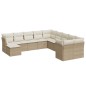 vidaXL Set de sofás de jardín 11pzas con cojines ratán sintético beige vidaXL Set de sofás de jardín 11pzas con cojines ratán sintético beige