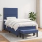 vidaXL Cama box spring con colchón tela azul 80x200 cm