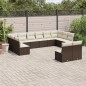 vidaXL Set de sofás de jardín y cojines 12 pzas ratán sintético marrón vidaXL Set de sofás de jardín y cojines 12 pzas ratán sintético marrón