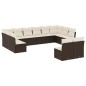 vidaXL Set de sofás de jardín y cojines 12 pzas ratán sintético marrón vidaXL Set de sofás de jardín y cojines 12 pzas ratán sintético marrón