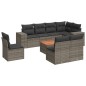 vidaXL Set de muebles de jardín 9 pzas y cojines ratán sintético gris vidaXL Set de muebles de jardín 9 pzas y cojines ratán sintético gris