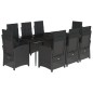 vidaXL Set de comedor de jardín 9 pzas y cojines ratán sintético negro vidaXL Set de comedor de jardín 9 pzas y cojines ratán sintético negro