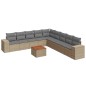 vidaXL Juego de sofás jardín con cojines beige 10 pzas ratán sintético
