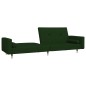 vidaXL Sofá cama de 2 plazas con dos almohadas terciopelo verde oscuro vidaXL Sofá cama de 2 plazas con dos almohadas terciopelo verde oscuro