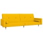 vidaXL Sofá cama de 2 plazas con dos almohadas terciopelo amarillo vidaXL Sofá cama de 2 plazas con dos almohadas terciopelo amarillo