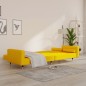 vidaXL Sofá cama de 2 plazas con dos almohadas terciopelo amarillo vidaXL Sofá cama de 2 plazas con dos almohadas terciopelo amarillo