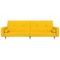 vidaXL Sofá cama de 2 plazas con dos almohadas terciopelo amarillo vidaXL Sofá cama de 2 plazas con dos almohadas terciopelo amarillo
