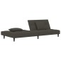 vidaXL Sofá cama de 2 plazas con dos almohadas terciopelo gris oscuro vidaXL Sofá cama de 2 plazas con dos almohadas terciopelo gris oscuro