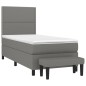 vidaXL Cama box spring con colchón tela gris oscuro 100x200 cm