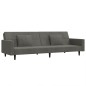 vidaXL Sofá cama de 2 plazas con dos almohadas terciopelo gris oscuro vidaXL Sofá cama de 2 plazas con dos almohadas terciopelo gris oscuro