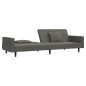 vidaXL Sofá cama de 2 plazas con dos almohadas terciopelo gris oscuro vidaXL Sofá cama de 2 plazas con dos almohadas terciopelo gris oscuro
