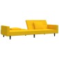 vidaXL Sofá cama de 2 plazas con dos almohadas terciopelo amarillo vidaXL Sofá cama de 2 plazas con dos almohadas terciopelo amarillo