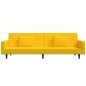 vidaXL Sofá cama de 2 plazas con dos almohadas terciopelo amarillo vidaXL Sofá cama de 2 plazas con dos almohadas terciopelo amarillo