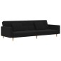 vidaXL Sofá cama de 2 plazas con dos almohadas tela negro vidaXL Sofá cama de 2 plazas con dos almohadas tela negro