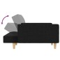 vidaXL Sofá cama de 2 plazas con dos almohadas tela negro vidaXL Sofá cama de 2 plazas con dos almohadas tela negro
