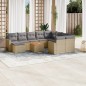vidaXL Set de sofás de jardín 11pzas con cojines ratán sintético beige vidaXL Set de sofás de jardín 11pzas con cojines ratán sintético beige