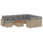 vidaXL Set de sofás de jardín 11pzas con cojines ratán sintético beige vidaXL Set de sofás de jardín 11pzas con cojines ratán sintético beige